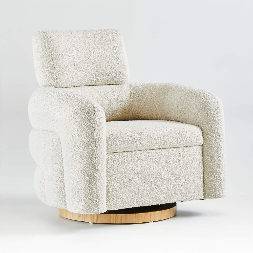 Snoozer Cream Boucle Nursery Swivel - Image 2