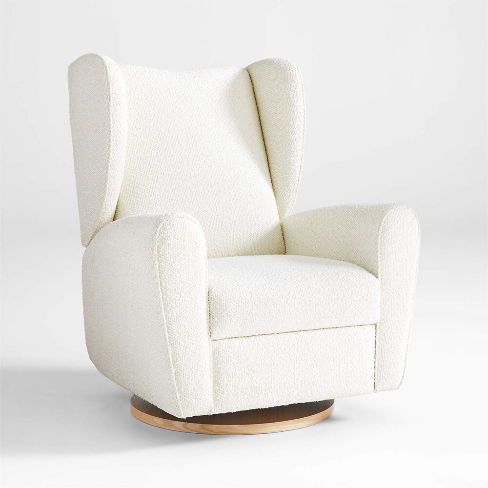 Snoozer Cream Boucle Nursery Swivel - Image 5